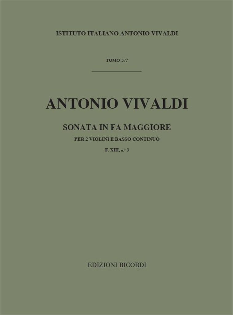 Sonate Per Vl. E B.C.: Per 2 Vl. In Fa Rv 68